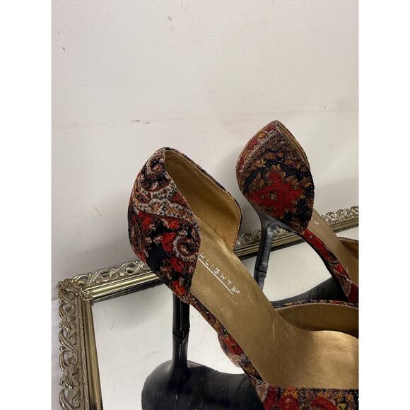 Vintage Y2K Highlights Paisley Pointed Toe Retro Heels size 7 - Picture 4 of 8